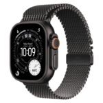 Apple Watch Ultra 3 GPS + Cellular 49mm Black Titanium Case with Black Titanium Milanese Loop - Small
