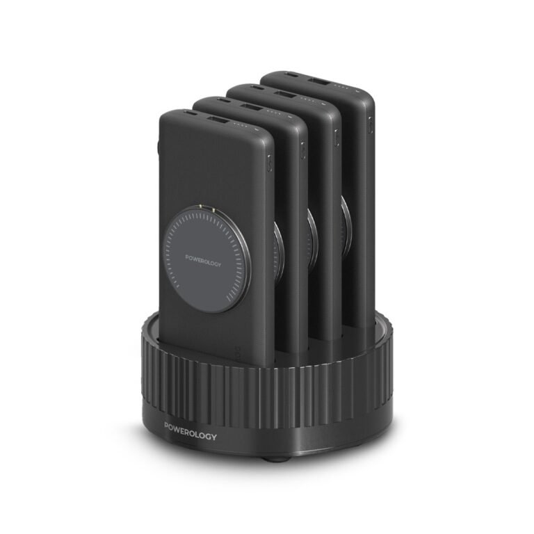 Powerology 4 in 1 Station 10000mAh PD 100W QC Wireless Power Bank - Black