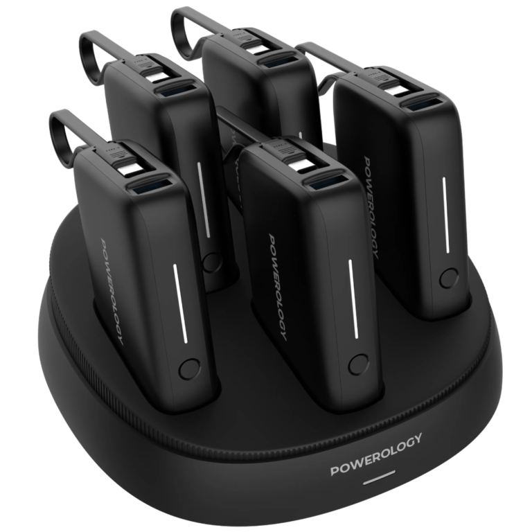 Powerology × 5 10000mAh Power Bank Station - Black