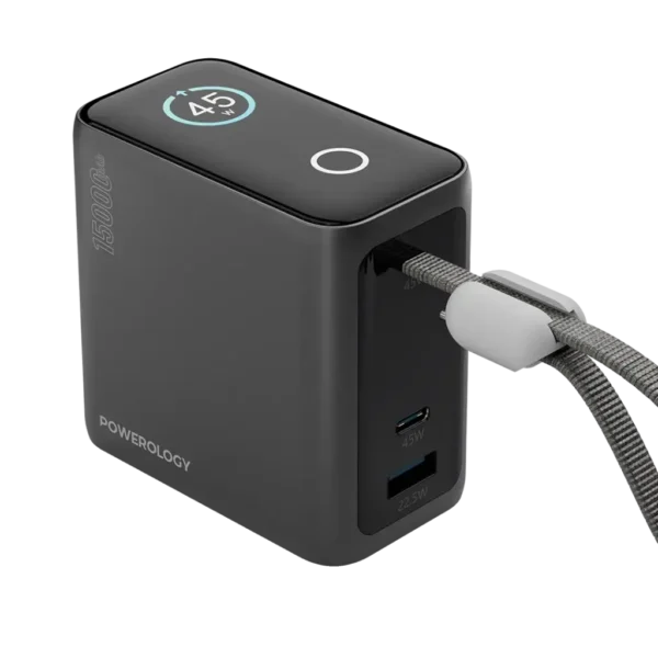 Powerology 15000mAh Mini Power Bank - Black