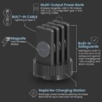 Powerology 4 in 1 Station 10000mAh PD 100W QC Wireless Power Bank - Black - Image 5