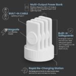 Powerology 4 in 1 Station 10000mAh PD 100W QC Wireless Power Bank - White - Image 5