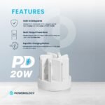 Powerology 8in1 Station 10000mAh PD 120W QC Wireless Power Bank - White - Image 3